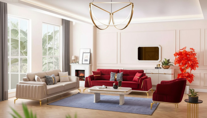 Sofagarnitur 331 Set Wohnzimmer Möbelset Design Modernes 3tlg neu