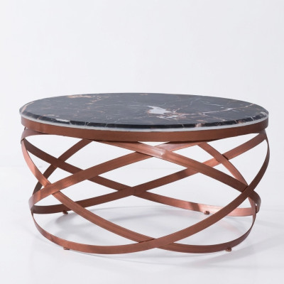 Couchtisch rund Möbel Luxus neuschwarz Modern Wohnzimmer Design braun