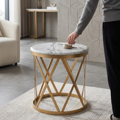 Obývací pokoj konferenční stolek zlato Moderní nábytek Materiál nerezová ocel Design nový