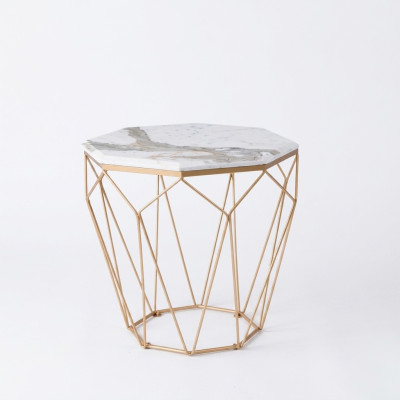 Beistelltisch Wohnzimmer Möbel Material Metall weiß Design Modern