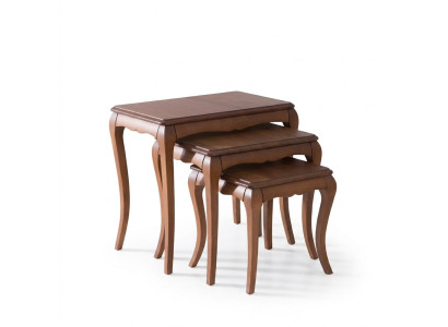 Beistelltisch 3x braun Wohnzimmer Möbel Material Edelstahl Design neu