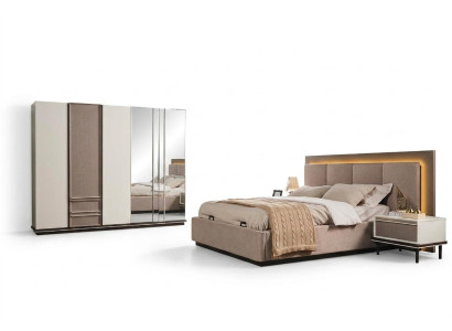 Schlafzimmer Set Bett 2x Nachttische Kleiderschrank Luxus neu 4tlg