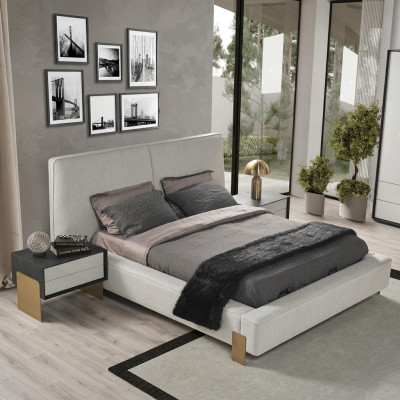 Luxusní ložnice Nastavení Designová manželská postel 2x noční stolky Stylové