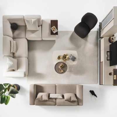 Beiges Ecksofa Luxus L-Form Couch Designer Sessel Luxuriöse Polstermöbel