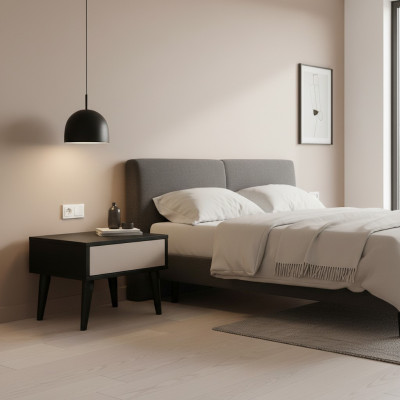 Schwarzer Nachttisch Mit Schublade Schlafzimmer Möbel Hochwertige Möbel