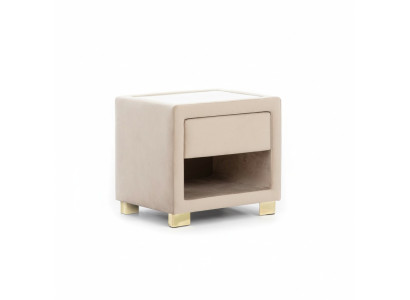 Beige Čtvercový noční stolek Designer Dřevěný rám Moderní nábytek Nový
