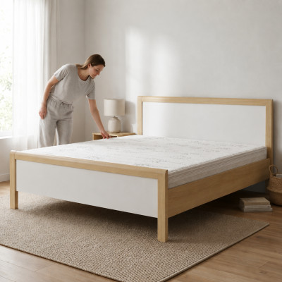 Modernes Weißes Doppelbett Schlafzimmer Betten Hochwertiges Holzgestell
