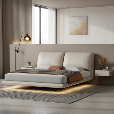 Weißes Wandbett Schlafzimmer Designer Holzgestell Möbel Doppelbetten