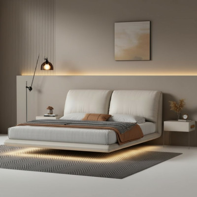 Weißes Wandbett Schlafzimmer Designer Holzgestell Möbel Doppelbetten