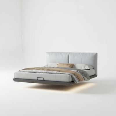 Weißes Schlafzimmer Designer Bett Luxus Betten Leder Doppelbetten Neu
