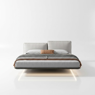 Weißes Wandbett Designer LED-Bett Modernes Schlafzimmer Doppelbett Neu