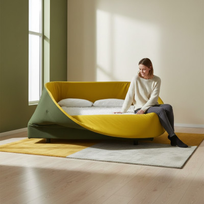 Schlafzimmer Bett Designer Möbel neu Luxus Material Holz
