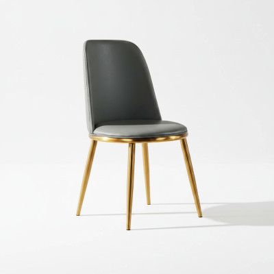 Grauer Esszimmerstuhl 1-Sitzer Designer Lehnstühle Moderner Einsitzer