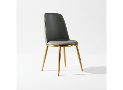 Grauer Esszimmerstuhl 1-Sitzer Designer Lehnstühle Moderner Einsitzer