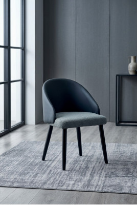 Blau-Grauer Einsitzer Luxuriöse Esszimmerstühle Design Esszimmer Stühle