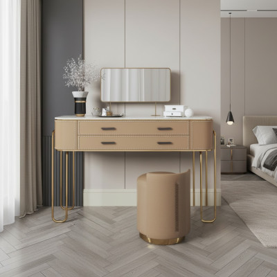 Hnědý toaletní stůl Designer s šuplíky Luxus nábytek