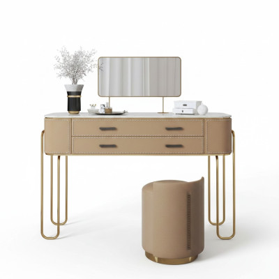 Hnědý toaletní stůl Designer s šuplíky Luxus nábytek