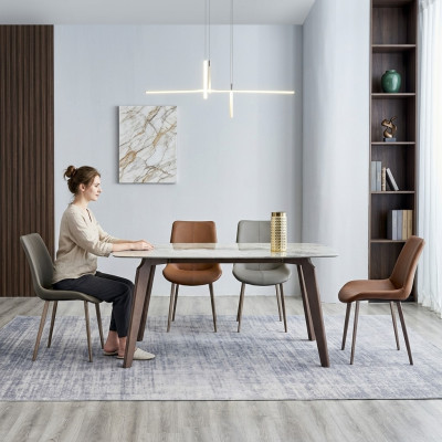 Esszimmer Möbel Designer Rechteckiger Tisch 4x Polsterstühle Luxus 5tlg