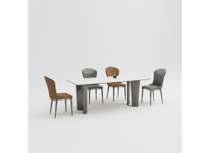 Elegantní jídelní sestava Designový jídelní stůl 6x židle 7ks Luxus set