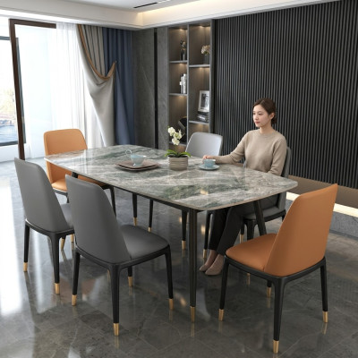 Luxuriöser Esstisch 6x Designer Kunstleder Stühle Stilvolle Essgruppe