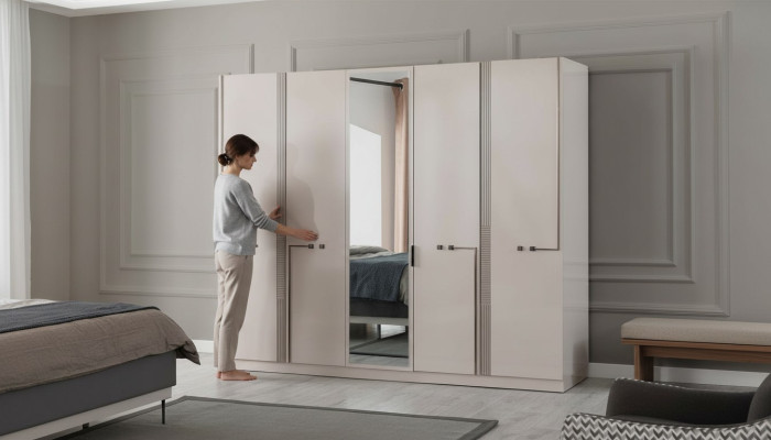 Moderner Kleiderschrank Designer Schlafzimmer Schränke 4-türiger Schrank