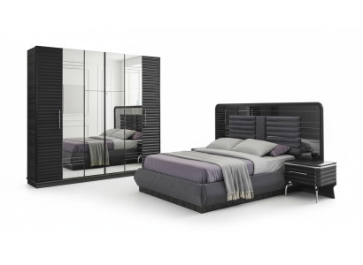 Nástěnná postel Dřevěné noční stolečky Šatní skříň Designová ložnice Sada