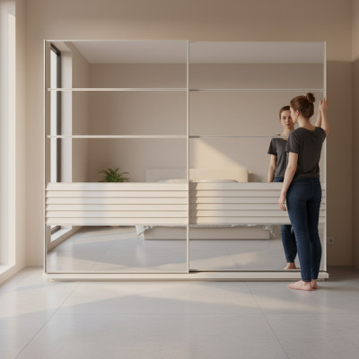 Designer šatní skříň šedá dřevěná skříň ložnice luxusní skříně