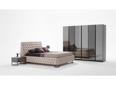 Luxuriöses Schlafzimmer Set Designer Möbel Luxus Bett Holz Kleiderschrank