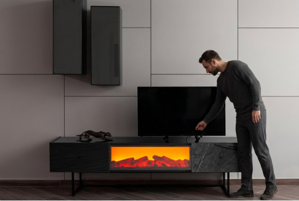 Modernes Wohnzimmer Set Luxuriöser TV-Schrank mit 2x Wandschränken 3tlg