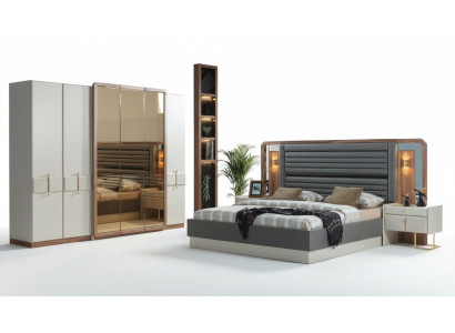 Komplett Schlafzimmer Luxus Set Bett 2x Nachttische Modern Möbel 4tlg