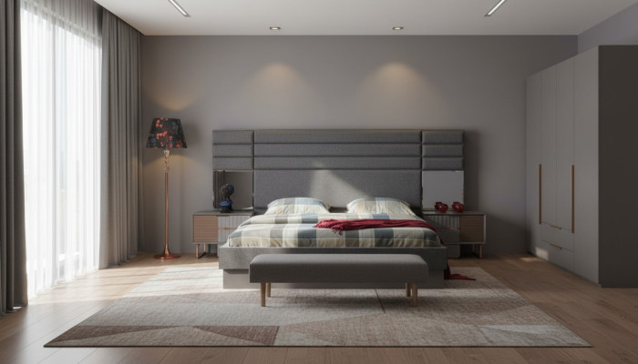 Ložnice zařízení luxusní manželská postel Designové noční stolky 3ks set