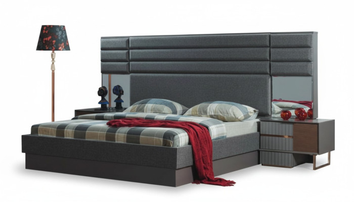 Ložnice zařízení luxusní manželská postel Designové noční stolky 3ks set