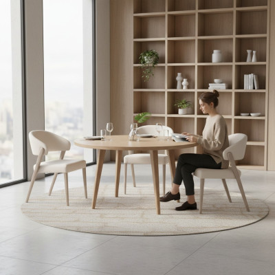 Jídelní židle Bílá polstrovaná židle Designové jídelní dřevěné židle Nové.