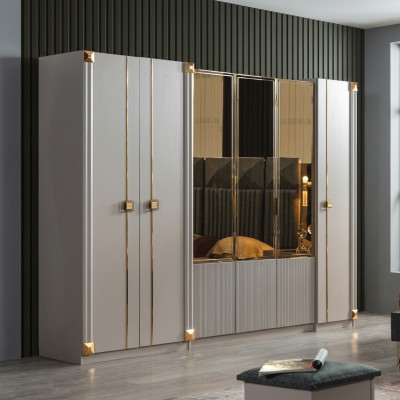 Designer šatní skříň ložnice Luxusní skříně Styl Dřevěný nábytek