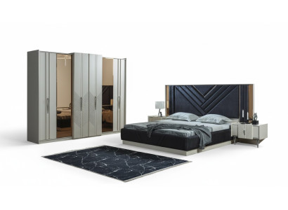 Schlafzimmer Betten Designer Kleiderschrank Holz Nachttische Garnitur