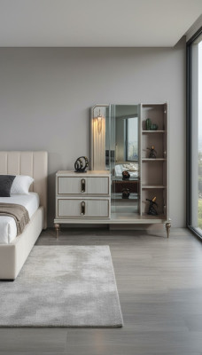 Exklusive Holz Kommode Luxus Spiegel Schlafzimmer Edle Stilvolle Möbel