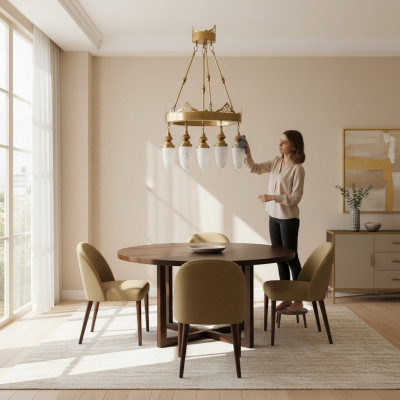 Hängeleuchte Kronleuchter Lampe Kristalllampe Deckenleuchte Lampen 60x125