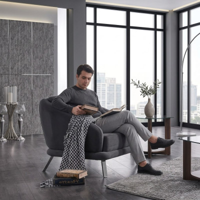 Křeslo Textil Moderní Nábytek Designér Sedadlo Obývací Pokoj Polstrované křeslo 84x79x91