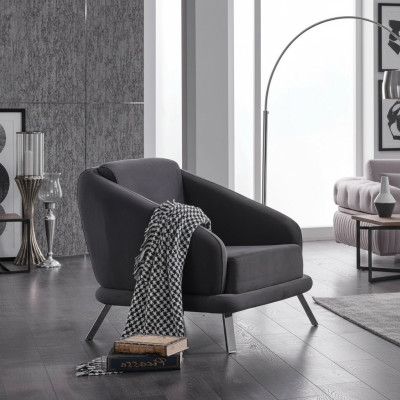 Křeslo Textil Moderní Nábytek Designér Sedadlo Obývací Pokoj Polstrované křeslo 84x79x91
