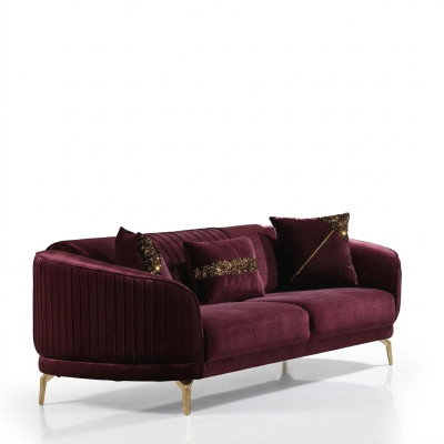 Moderní třísedák luxusní pohovky obývacího pokoje textilní nábytek pohovka samet