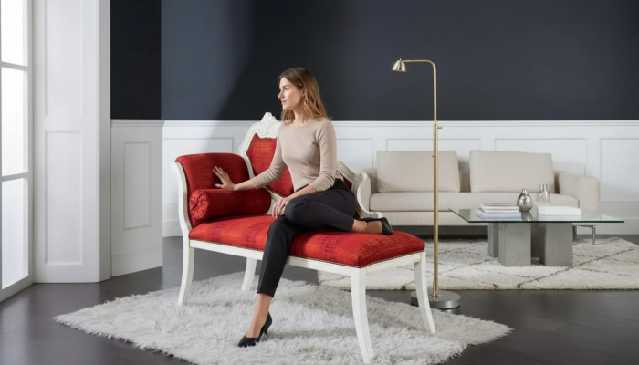 Roter Chaiselongue Klassische Möbel Wohnzimmermöbel Designer Liege