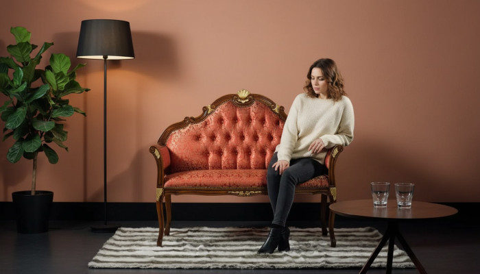 Klassische Chesterfield Sitzbank Stoffmöbel Wohnzimmermöbel Sitzmöbel