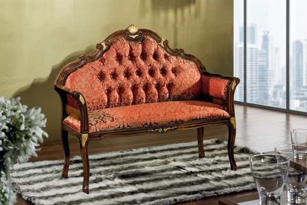 Klassische Chesterfield Sitzbank Stoffmöbel Wohnzimmermöbel Sitzmöbel