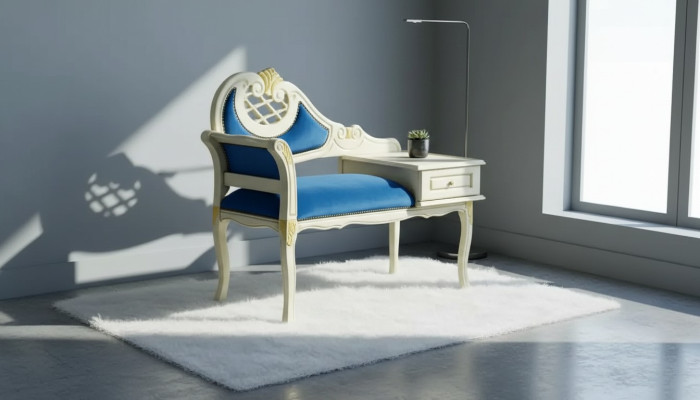 Klassischer Bank Blau Sitzbank Luxus Sitzmöbel Stoff Textil Neu Sitz