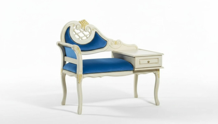 Klassischer Bank Blau Sitzbank Luxus Sitzmöbel Stoff Textil Neu Sitz