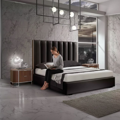 Komplettes Modernes Schlafzimmer Set Designer Bett + 2x Nachttische 3tlg