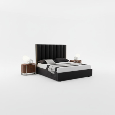 Komplettes Modernes Schlafzimmer Set Designer Bett + 2x Nachttische 3tlg