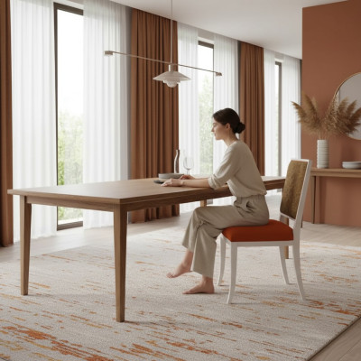Jídelní židle designérská dřevo luxusní styl klasická čalouněná židle