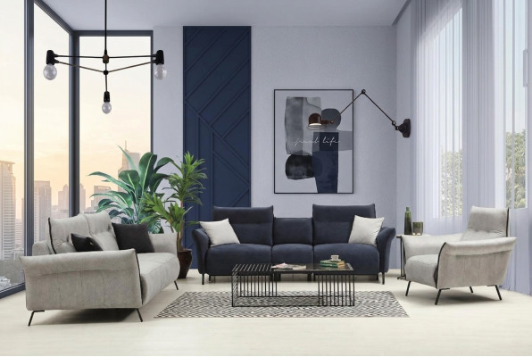 Sofa seto v obývacím pokoji, nábytek pro sedání, luxusní křeslo, moderní design, nový