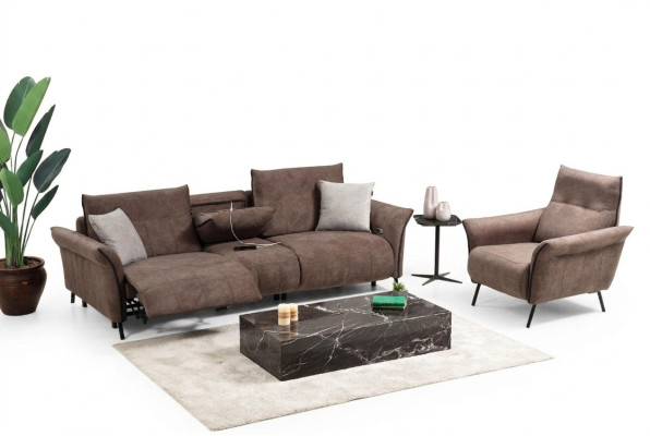 Luxus Komplett Set Viersitzer Sofa Couch Designer Sessel Modern Möbel